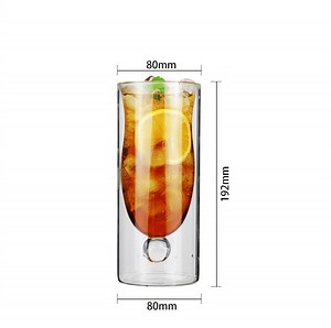 [Hot Item] Hot Insulation Glass Coffee Cups with Pearl Shape Bubble Decor