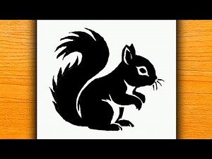 How to Draw a Squirrel Silhouette | Easy Animal Drawing Tutorial