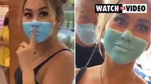 Influencers' face mask makeup prank