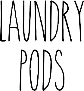 Laundry Pods Vinyl Decal - Skinny Farmhouse Style for Laundry Room - 5w x 5.5h inches - Black Die Cut Sticker