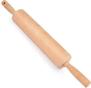 Classic Rolling Pin for Baking 18'' Long - Gifbera Beech Wood Dough Roller Pin with Handles for Bread Pastry Pizza Fondant Pie Crust