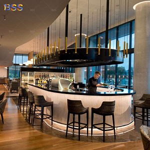[Hot Item] Round U Shape Bar Counter for Airport Restaurant Artificial Marble Bar Manufacturer Counter Bar Ideas
