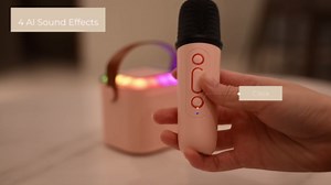 Encore Wireless Karaoke Speaker 500MaH USB-C Rechargeable with Microphone in White and RGBCW Color Changing Light