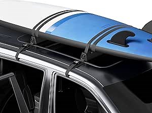 Amazon.com: BougeRV Upgrade 2.0 Universal Soft Roof Rack for Kayak Surf SUP Canoe Car Luggage Carrier, Anti-drip on Rainy Day, Adjustable & Easy Installation of Car Metal Door Hooks to Fit Most Vehicle (Black) : Sports & Outdoors