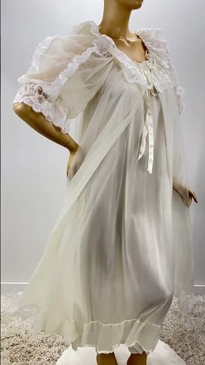 Coming soon: vintage peignoir robe and nightgown set. Layers of sheer nylon