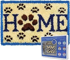 ROCKY&CHAO Latch Hook Kits Rug for Home Decoration Pre-Printed Canvas Latch Rug Hook for Adults 23.6"x15.7" (Pre-Printed Canvas)