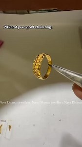 Pure 24karat gold chain ring for girls 💍❤️. ✨ pure 24karat gold ✨ Dm for more information. contacts us: 9767230893 whatsapp:9767230893 email ✉️: navadhanusjewellers@gmail.com DM us for more information 🙏 #gold #chainring | Nava Dhanus Jewellers