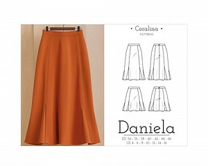 Godet Skirt PDF Sewing Pattern | High-waist Flared Skirt | Sizes 4-16 (EU 34-46) | Two Length Options | Instant Download - Etsy Australia
