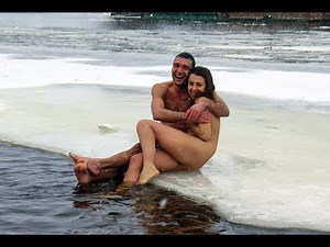 Russian tradition of bathing and swimming in the ice winter Christian holiday – Epiphany 2018
