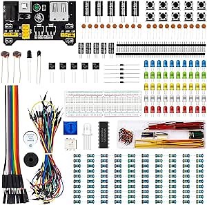 UNO R3 Starter Component Kit Beginner Kit Controller Board Cable Resistor Breadboard Compatible Total 400 Items for Arduino