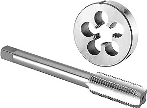 Burkit M13 X 1.5 Tap and Die Set Left Hand, M13 x 1.5 Machine Thread Tap and Round Die