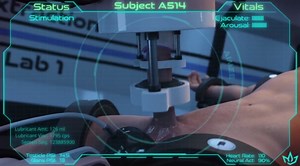 AI Machine milks many cocks for their cum, then has something special for the last one.