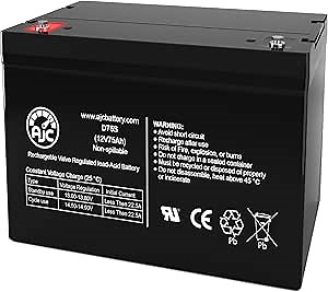 AJC Battery Compatible with Quantum Rehab Q6 Edge Z 12V 75Ah Wheelchair Battery