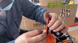 VEVOR Hydraulic Material Lift Winch Stacker, 450 lbs Load Capacity, 39.4'' Max Lifting Height, Pallet Truck Dolly with Fork Lift Table, Foldable & Portable Pallet Jack Table Cart, Orange & Black