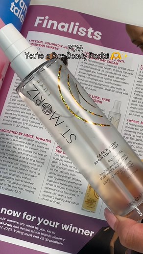 Meet our finalists in the Pure Beauty Awards 2023 'Best Complexion Product' category 凉 Packed full of skin-loving ingredients to care for your skin whilst giving you the ultimate radiant glow, we're so proud of these babies  懶 Luxe Face & Body Bronzing Mist 癩 Professional Prime & Glow Face Tan Serum #stmoriz #readytoglow #awardfinalists #serum #mist #skincare #skinlove #glow #dewy #radiant #bronzed #complexion #selftan #glowingskin @purebeautymagazine | St. Moriz | Facebook