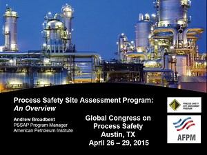 API Process Safety Site Assessment Program - Promoting a Culture of Process Safety