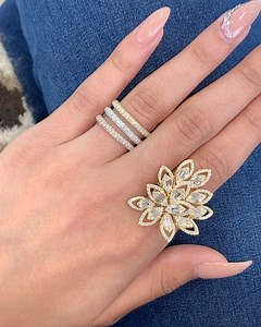 NEW IN! Diamond Fashion Ring with tri-color stackable bands.  #diamonds #diamondrings #stackablerings #eternityband #bandbjewelry | B&B Fine Jewelry & Watches | Facebook