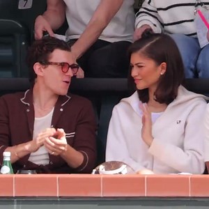 Zendaya and Tom Holland looked totally loved up at the BNP Paribas Open on Sunday. The Emmy-winning actress and the British heartthrob, both 27, cut casual figures as they were spotted arriving at the Women's Final in Indian Wells Tennis Garden in California. While seated in the stands, a polo-clad Tom looked handsome as he cozied up to his girlfriend, and they shared a laugh. The outing comes after Zendaya and Tom put on a united front at the Dune: Part Two premiere in London in February. Zenda