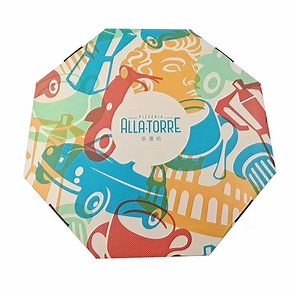 [Hot Item] Custom Print Full Color 14 16 18 20 Inch Logo Size Food Kraft Corrugated Paper Bulk Octagon Pizza Box