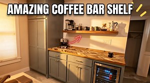 Tile wall coffee bar shelf – easy & stylish home upgrade
