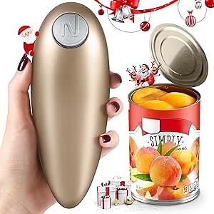 Electric Can Opener, Hand Free Can Opener Easy Open Any Can Sizes with Smooth Edge, Food-Safe Portable Battery Operated Electric Can Openers, Kitchen Gadget Gift for Kitchen, Seniors, Arthritis, Chef