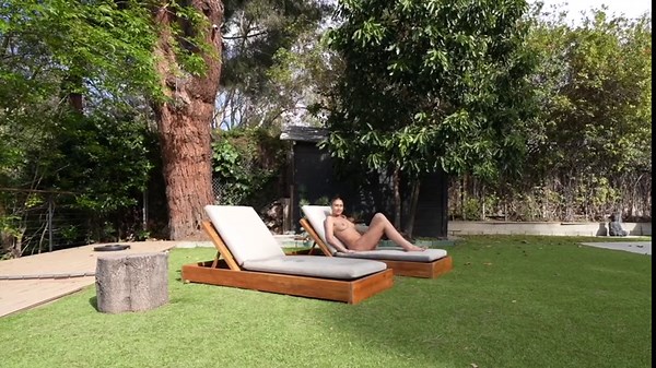 Super Slut Lily Phillips sunbathes NAKED in front of Step Brother