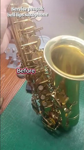service saxophone bell lip penyok