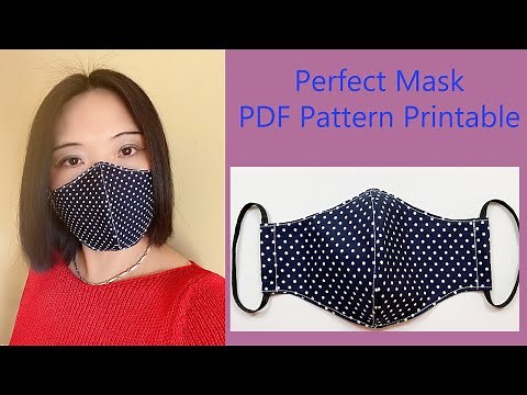 Classic Navy Blue Polka Dots Face Mask Sewing Tutorial Step by Step | Mascarilla | PRINTABLE PDF