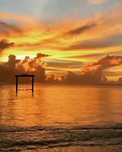 Beautiful Sunset Beach Scene with Azan