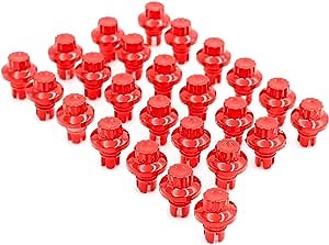 Wheel Rivets Nuts Set of 50 for 7.8mm/0.31in Hole Replacement Rivets ABS Plastic Red