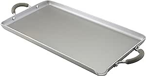 Farberware Specialties Nonstick Aluminum 18-Inch x 10-Inch Double Burner Griddle, Platinum