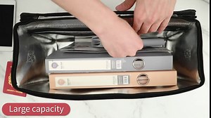 Yoillione Fireproof Document Bag File Organizer with Lock, Important Document Organizer Holder Waterproof Portable File Storage Box Fire Proof Containers Safe Money Bag for Travel Pouch Home Office