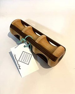 Ravioli rolling pin, fast and easy stuffed pasta maker (Maple, 7.5")