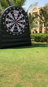 Fun never stops at #doubletreemarjanisland. Our inflatable football darts are tons of fun for both kids and adults! #footdarts #kickdarts #fun #doubletreebyhilton | DoubleTree by Hilton Resort & Spa Marjan Island