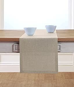 Solino Home Linen Table Runner 14 x 48 Inch – Natural, 100% Pure Linen Coffee Table Runner for Spring, Easter, Summer, Dining – Fete, Handcrafted from European Flax and Machine Washable