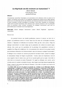 Historique Naissance Du Mouvement De La Negritude - Notice & Manuel PDF