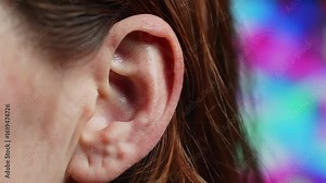 Human Ear Anatomy Close-Up Details and Hearing Basics Exploration