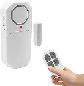 Wireless Door Window Alarms with Remote,140DB Window Alarm sensors for Home Security,4 Modes Anti-Theft Door Alarms for Kids Safety,Business, Alzheimers(includled Battery)