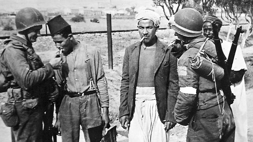 Colonial troops saving their masters