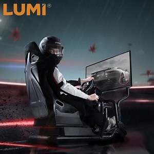 [Hot Item] Customized Ergonomic Car Driving Gaming Chair Steering Wheel Stand PC SIM Racing Simulator Cockpit with Seat