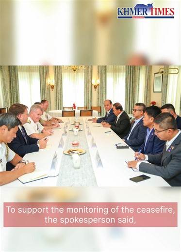 Lieutenant General Maly Socheata, Spokesperson for the Ministry of National Defense, highlighted that the United States has reaffirmed its position in supporting the ceasefire, which is an initiative of President Donald Trump and led by Malaysia, the rotating chair of ASEAN, in implementing the ceasefire. | Khmer Times