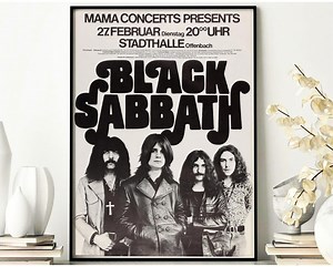 Affiche de concert vintage Black Sabbath, art mural fan de rock and roll rétro, impression de musique Heavy Metal des années 70, cadeau passe-temps musicien, décoration d'intérieur - Etsy France