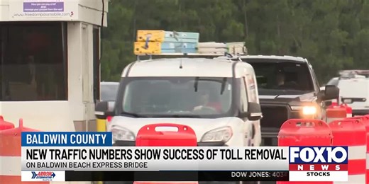 ALDOT: Traffic data shows Beach Express toll removal has been a success