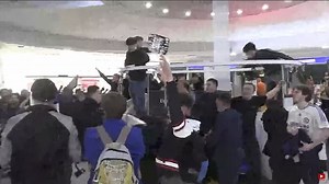 Chelsea fans takeover Fulham Broadway tube station whilst protesting ESL