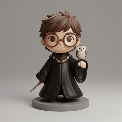 Chubby Harry Potter Inspired Wizard 3D Model (digital Download) - Etsy