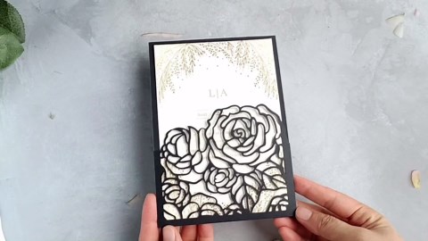 MillaSaw Rose Pocket Wedding Invitation Cards Blank Invitation Kit for Wedding Bridal Shower Engagement Birthday Quinceanera Invite 20PCS/Lot