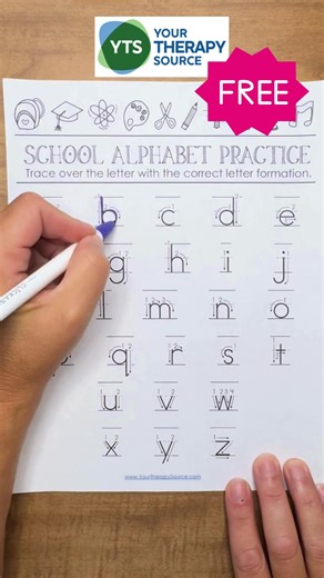 Practice writing the alphabet with this free printable. | Your Therapy Source