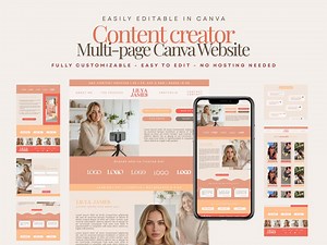 Modèle de site Web Canva de plusieurs pages pour créateurs, coachs et propriétaires de petites entreprises | Modèle de site Web modifiable | Téléchargement numérique instantané - Etsy France