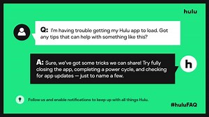 If you ever have a hard time getting the Hulu app to load, try running through some of these helpful tips: https://hulu.tv/NotLoading #huluFAQ | Hulu Support