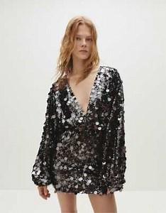 Pull&Bear - Robe courte à sequins - Gris | ASOS